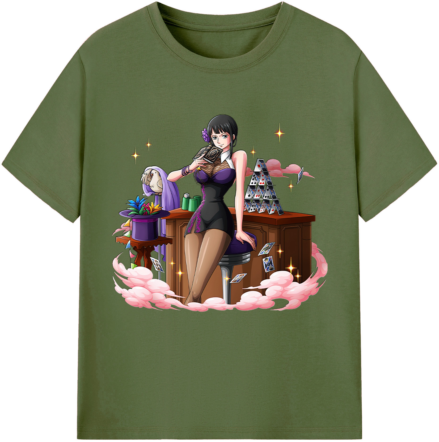 ワンピース ニコ・ロビン ONE PIECE Nico Robin 綿100％半袖Tシャツ（フロントプリント）